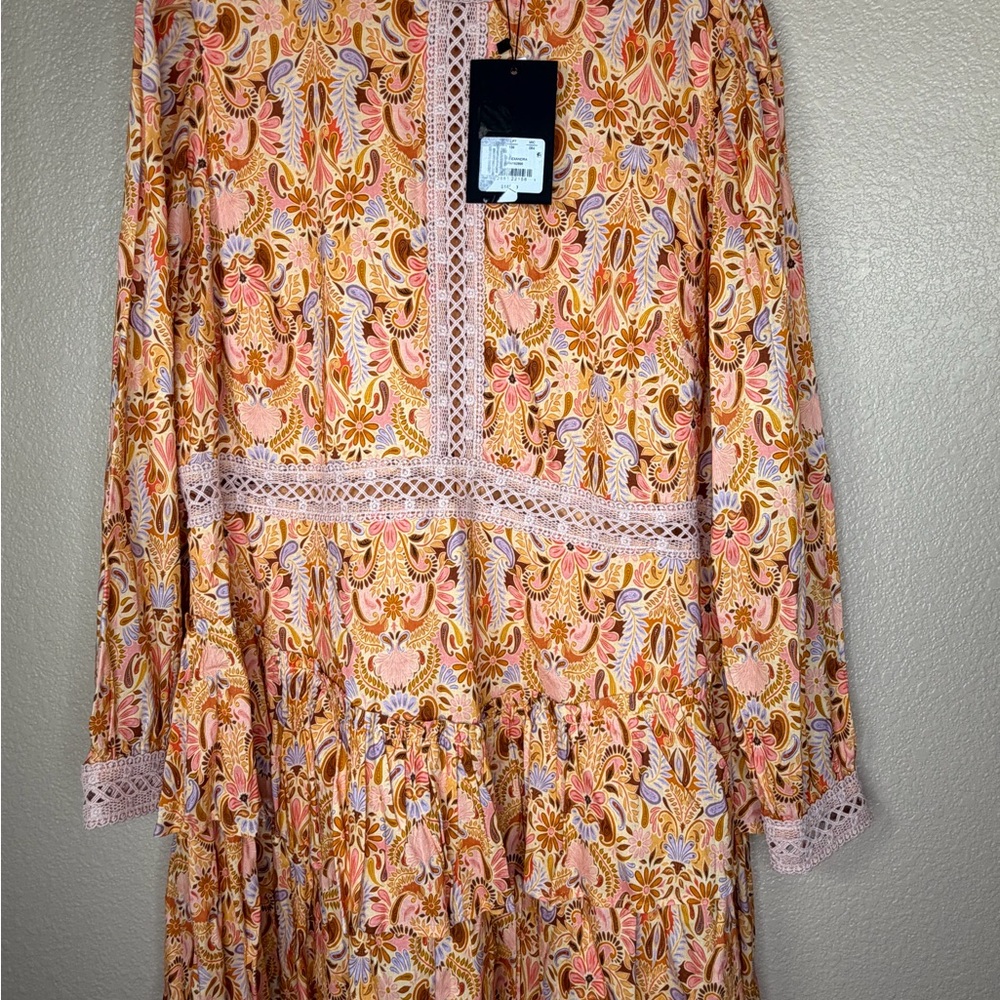 Layered With Love Floral Boho Long Sleeve Dress cottagecore tiered long sleeve